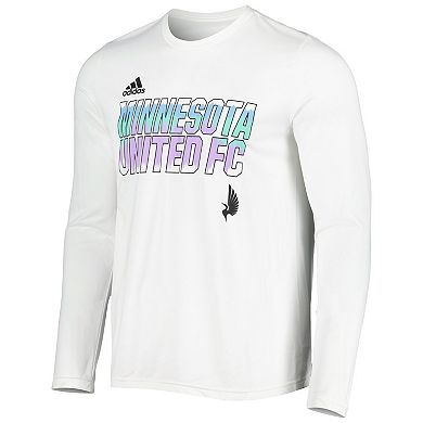 Men's adidas White Minnesota United FC Jersey Hook AEROREADY Long Sleeve T-Shirt