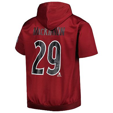 Men's Fanatics Branded Nathan MacKinnon Burgundy Colorado Avalanche Big & Tall Name & Number Pullover Hoodie