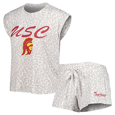 Women's Concepts Sport  Cream USC Trojans Montana T-Shirt & Shorts Sleep Set