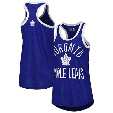 Women's G-III 4Her by Carl Banks Royal Toronto Maple Leafs First Base Racerback Scoop Neck Tank Top