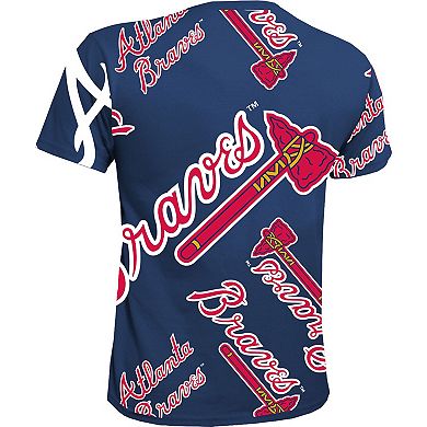 Youth Stitches Navy Atlanta Braves Allover Team T-Shirt