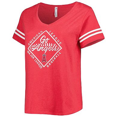Women's Soft as a Grape Red Los Angeles Angels Plus Size V-Neck Jersey T-Shirt