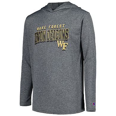 Youth Champion Heather Charcoal Wake Forest Demon Deacons Impact Hoodie Long Sleeve T-Shirt
