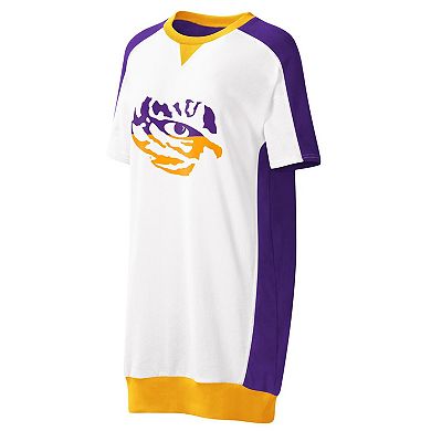 Women's G-III 4Her by Carl Banks White LSU Tigers Home Run T-Shirt Dress