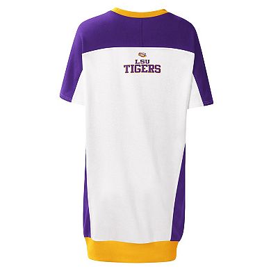 Women's G-III 4Her by Carl Banks White LSU Tigers Home Run T-Shirt Dress