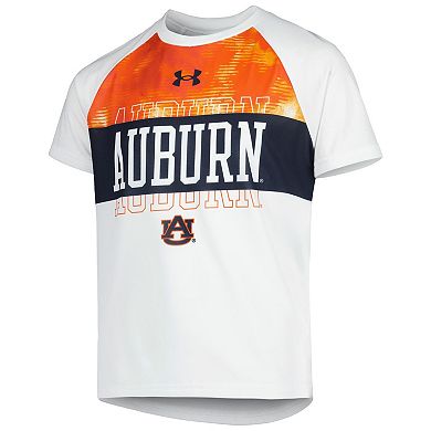 Youth Under Armour White Auburn Tigers Gameday Print Raglan T-Shirt