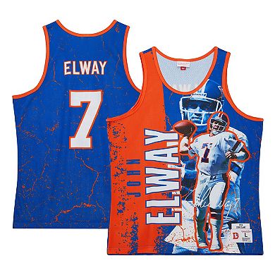 Men's Mitchell & Ness John Elway Royal Denver Broncos 1994 Player Burst Tank Top