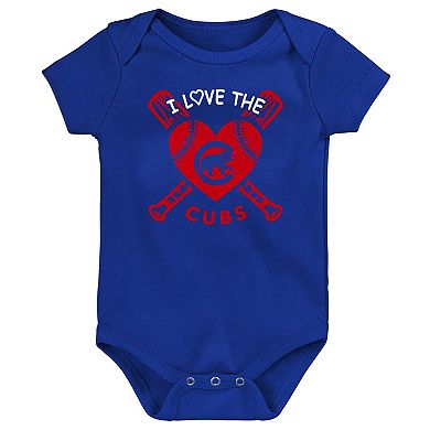 Infant Royal/Red/Pink Chicago Cubs Baseball Baby 3-Pack Bodysuit Set