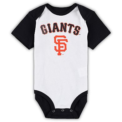 Infant White/Heather Gray San Francisco Giants Two-Pack Little Slugger Bodysuit Set