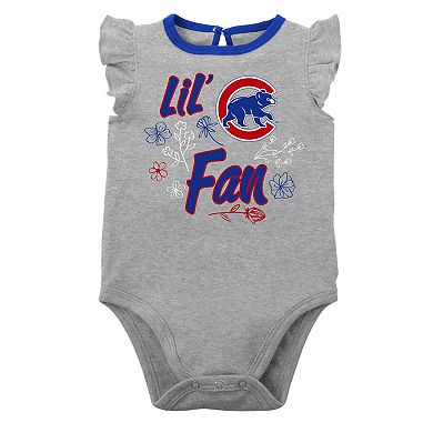 Infant Royal/Heather Gray Chicago Cubs Little Fan Two-Pack Bodysuit Set