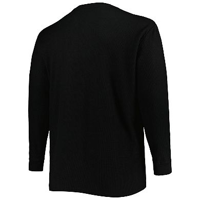 Men's Black Tampa Bay Buccaneers Big & Tall Waffle-Knit Thermal Long Sleeve T-Shirt