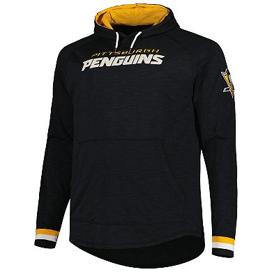 Men's Mitchell & Ness  Black Pittsburgh Penguins Big & Tall Legendary Raglan Pullover Hoodie