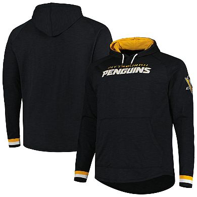 Men's Mitchell & Ness  Black Pittsburgh Penguins Big & Tall Legendary Raglan Pullover Hoodie