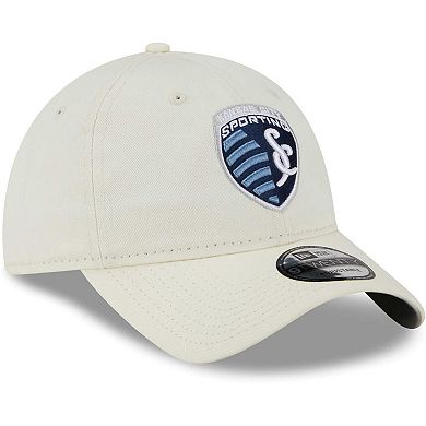 Men's New Era Cream Sporting Kansas City Core Classic 2.0 Adjustable Hat