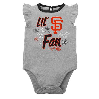 Infant Black/Heather Gray San Francisco Giants Little Fan Two-Pack Bodysuit Set