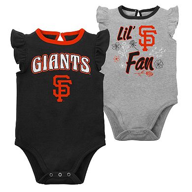 Infant Black/Heather Gray San Francisco Giants Little Fan Two-Pack Bodysuit Set