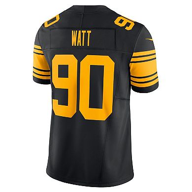 Men's Nike T.J. Watt Black Pittsburgh Steelers Vapor F.U.S.E. Limited Alternate 2 Jersey