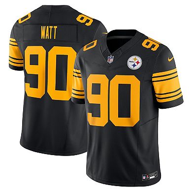 Men's Nike T.J. Watt Black Pittsburgh Steelers Vapor F.U.S.E. Limited Alternate 2 Jersey