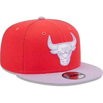 Men's New Era Red/Lavender Chicago Bulls 2-Tone Color Pack 9FIFTY Snapback Hat