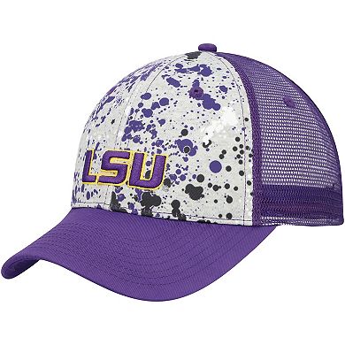 Men's Colosseum Gray/Purple LSU Tigers Love Fern Trucker Snapback Hat