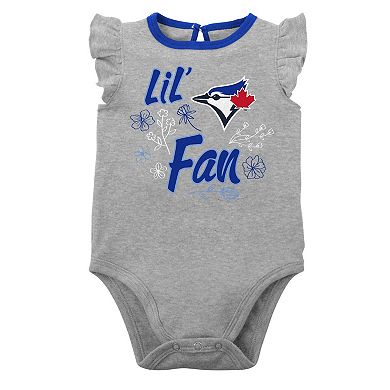Newborn & Infant Royal/Heather Gray Toronto Blue Jays Little Fan Two-Pack Bodysuit Set