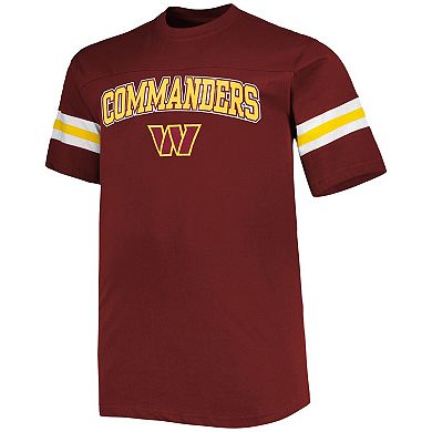 Men's Burgundy Washington Commanders Big & Tall Arm Stripe T-Shirt