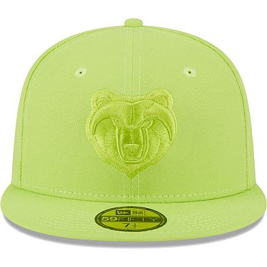 Men's New Era Neon Green Memphis Grizzlies Spring Color Pack 59FIFTY Fitted Hat