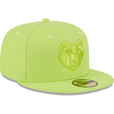 Men's New Era Neon Green Memphis Grizzlies Spring Color Pack 59FIFTY Fitted Hat