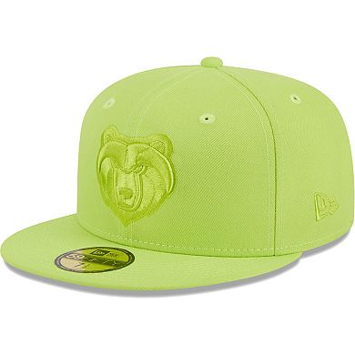 Men's New Era Neon Green Memphis Grizzlies Spring Color Pack 59FIFTY Fitted Hat