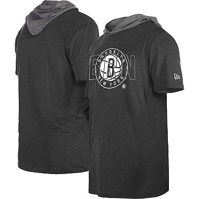 Men's New Era Black Brooklyn Nets Active Hoodie T-Shirt