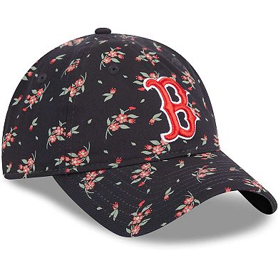 Women's New Era  Navy Boston Red Sox Bloom 9TWENTY Adjustable Hat