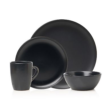 Godinger Silver Noire Porcelain 16-Piece Dinnerware Set, Service For 4