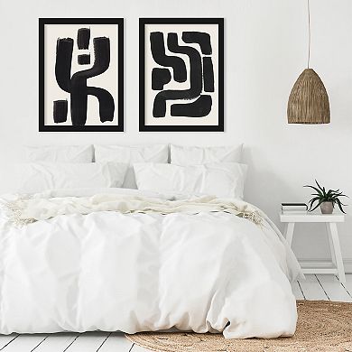 Americanflat 2-pc. Framed Print Wall Art - Ink Maze