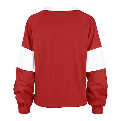 Women's '47  Scarlet Ohio State Buckeyes Upside Rhea Raglan Long Sleeve T-Shirt