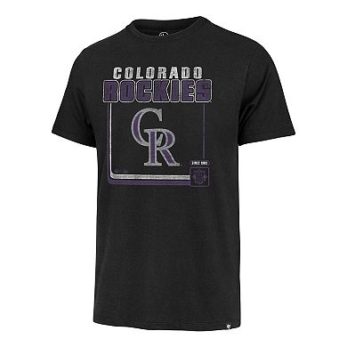 Men's '47  Black Colorado Rockies Cooperstown Collection Borderline Franklin T-Shirt