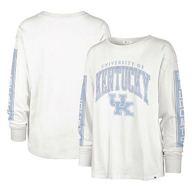 Women's '47 White Kentucky Wildcats Statement SOA 3-Hit Long Sleeve T-Shirt