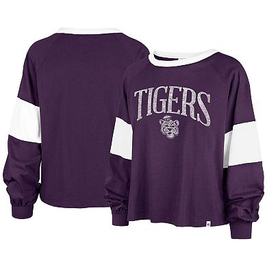 Women's '47  Purple LSU Tigers Upside Rhea Raglan Long Sleeve T-Shirt