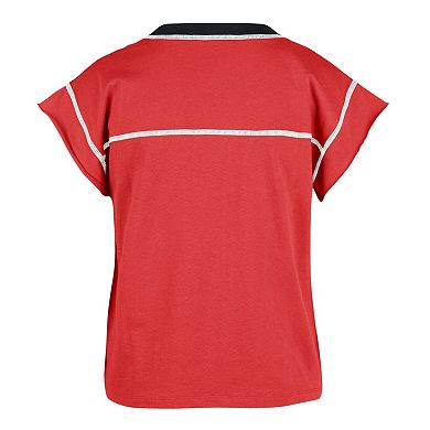 Women's '47 Scarlet Ohio State Buckeyes Sound Up Maya Cutoff T-Shirt