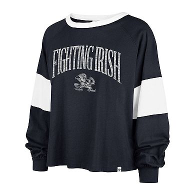 Women's '47  Navy Notre Dame Fighting Irish Upside Rhea Raglan Long Sleeve T-Shirt