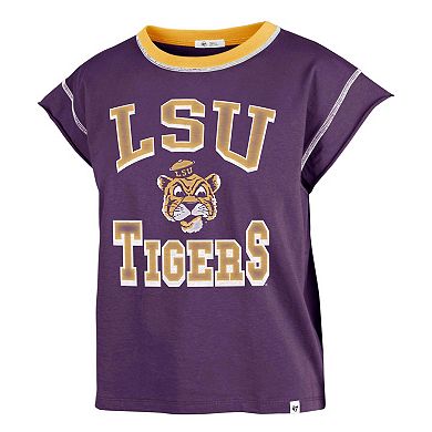 Women's '47 Purple LSU Tigers Sound Up Maya Cutoff T-Shirt