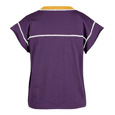 Women's '47 Purple LSU Tigers Sound Up Maya Cutoff T-Shirt