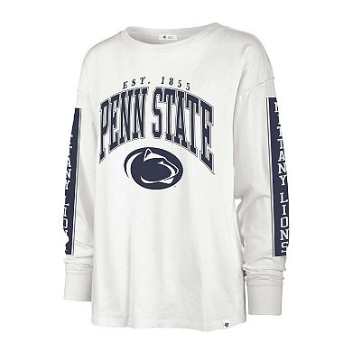 Women's '47 White Penn State Nittany Lions Statement SOA 3-Hit Long Sleeve T-Shirt