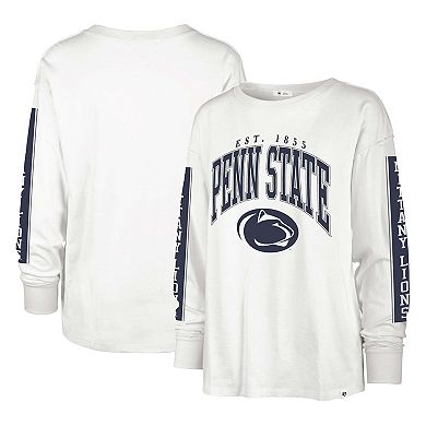 Women's '47 White Penn State Nittany Lions Statement SOA 3-Hit Long Sleeve T-Shirt