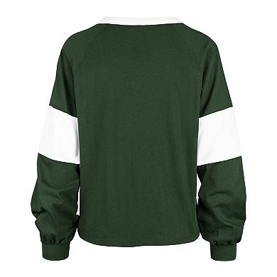 Women's '47  Green Michigan State Spartans Upside Rhea Raglan Long Sleeve T-Shirt