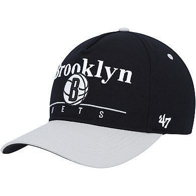 Men's '47 Black/Gray Brooklyn Nets Super Hitch Adjustable Hat