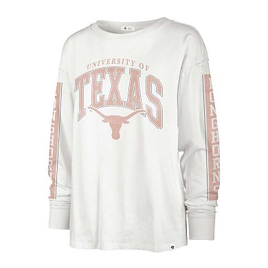 Women's '47 White Texas Longhorns Statement SOA 3-Hit Long Sleeve T-Shirt