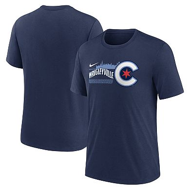 Men's Nike Navy Chicago Cubs City Connect Tri-Blend T-Shirt