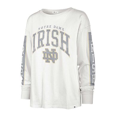 Women's '47 White Notre Dame Fighting Irish Statement SOA 3-Hit Long Sleeve T-Shirt