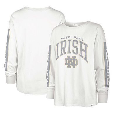 Women's '47 White Notre Dame Fighting Irish Statement SOA 3-Hit Long Sleeve T-Shirt