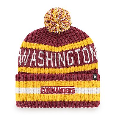 Men's '47  Burgundy Washington Commanders Bering Cuffed Knit Hat with Pom